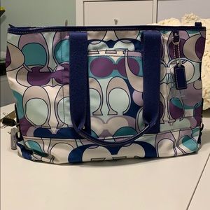 COACH Kyra Scarf Print Convertible Tote Bag
